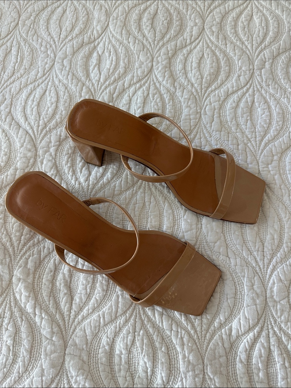 BYFAR Tanya Nude Patent Leather Sandals